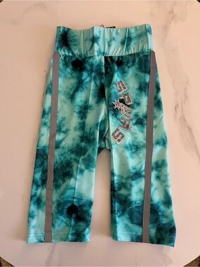 Mitchell & Ness Turquoise Tie-Dye bike shorts with Reflective Accents- Spurs